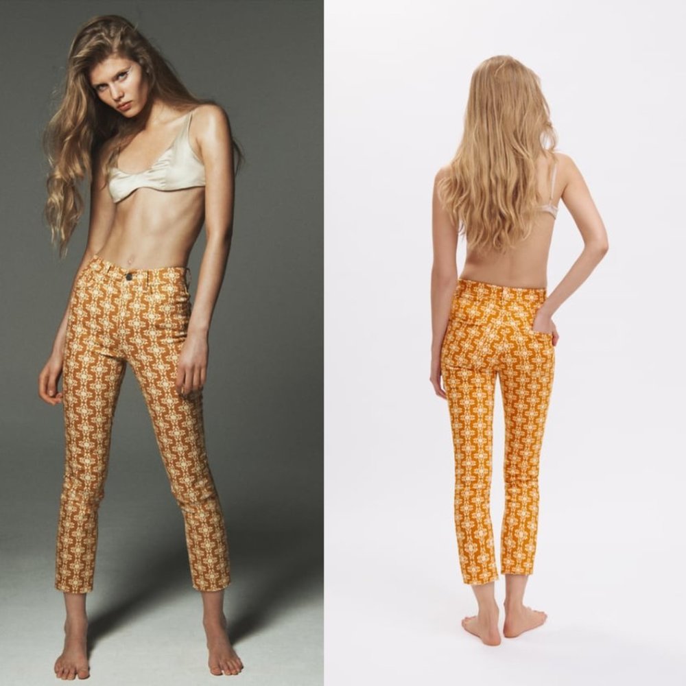 NWT ZARA Slim Fit Cropped Leg High Rise Jeans 10